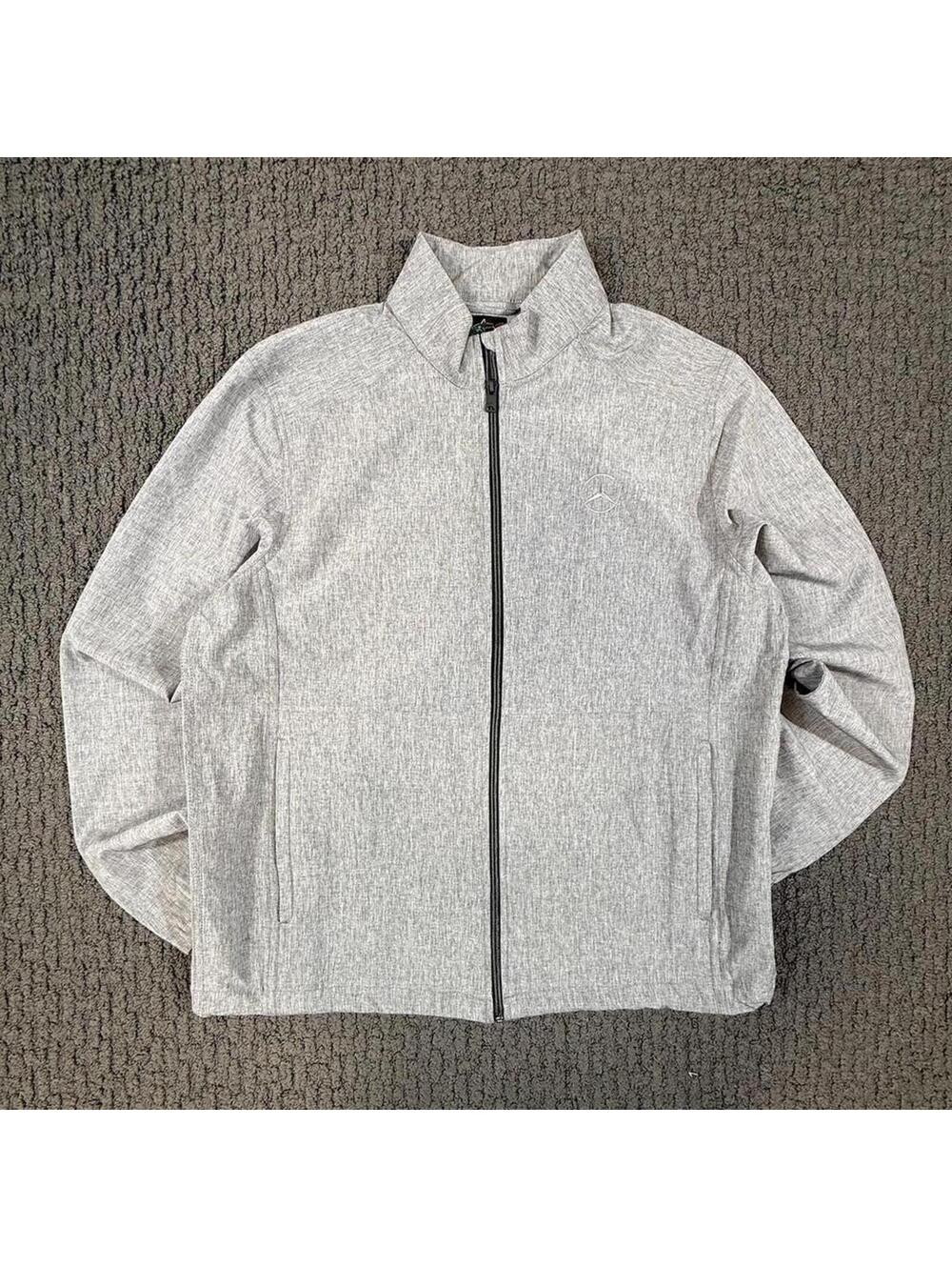 GREG NORMAN X MERCEDEZ Gray Zip Up Collared Golf Jacket M